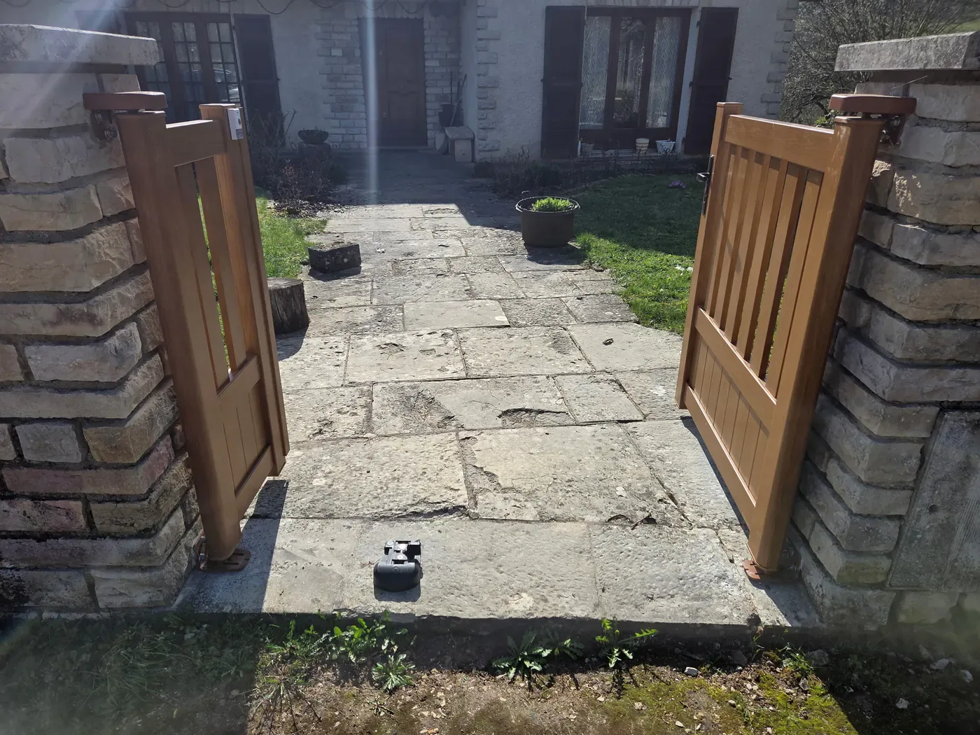 Portillon alu effet bois